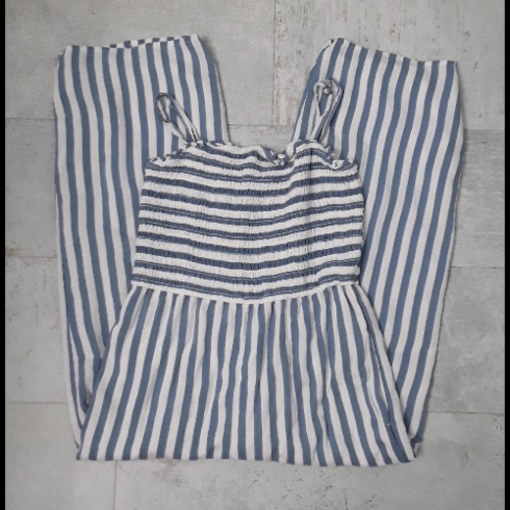 Abercrombie jumpsuit girls blue stripe romper